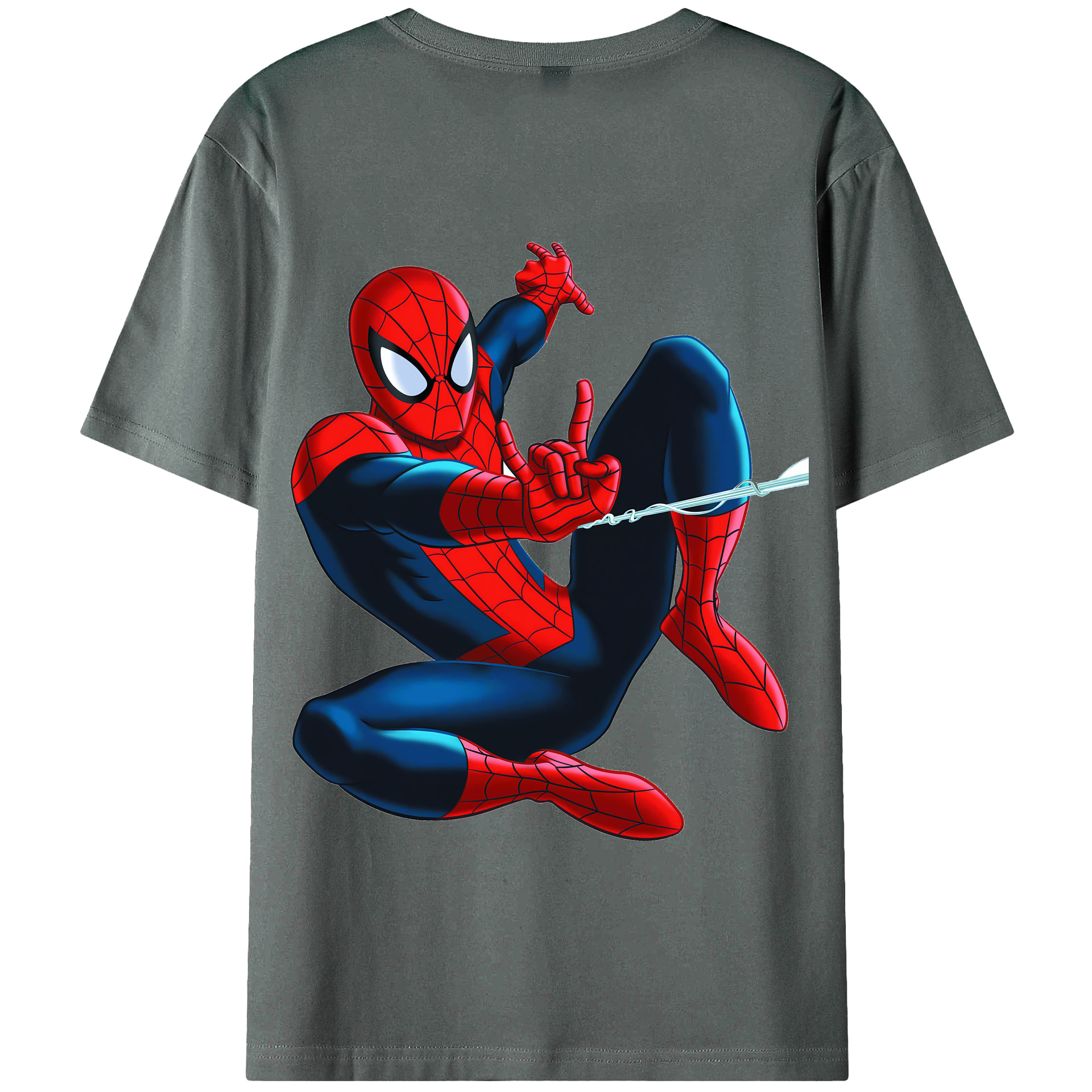（画像用） Spider Man スパイダーマン 綿100％半袖Tシャツ（背面プリント）
